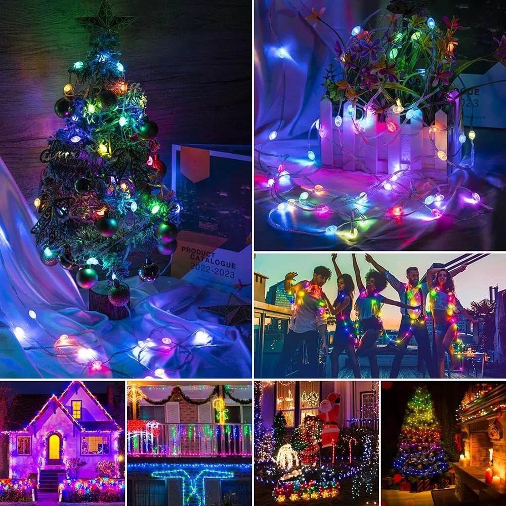 USB RGBIC Smart Fairy Lights WS2812B Waterproof PVC Wire Bluetooth String Light Decoration for Christmas Party Wedding Home