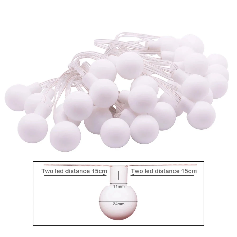 DC5V WS2812B Dream Color RGB LED Round Ball String Lights Christmas Party Birthday Decoration Addressable Individually IP67