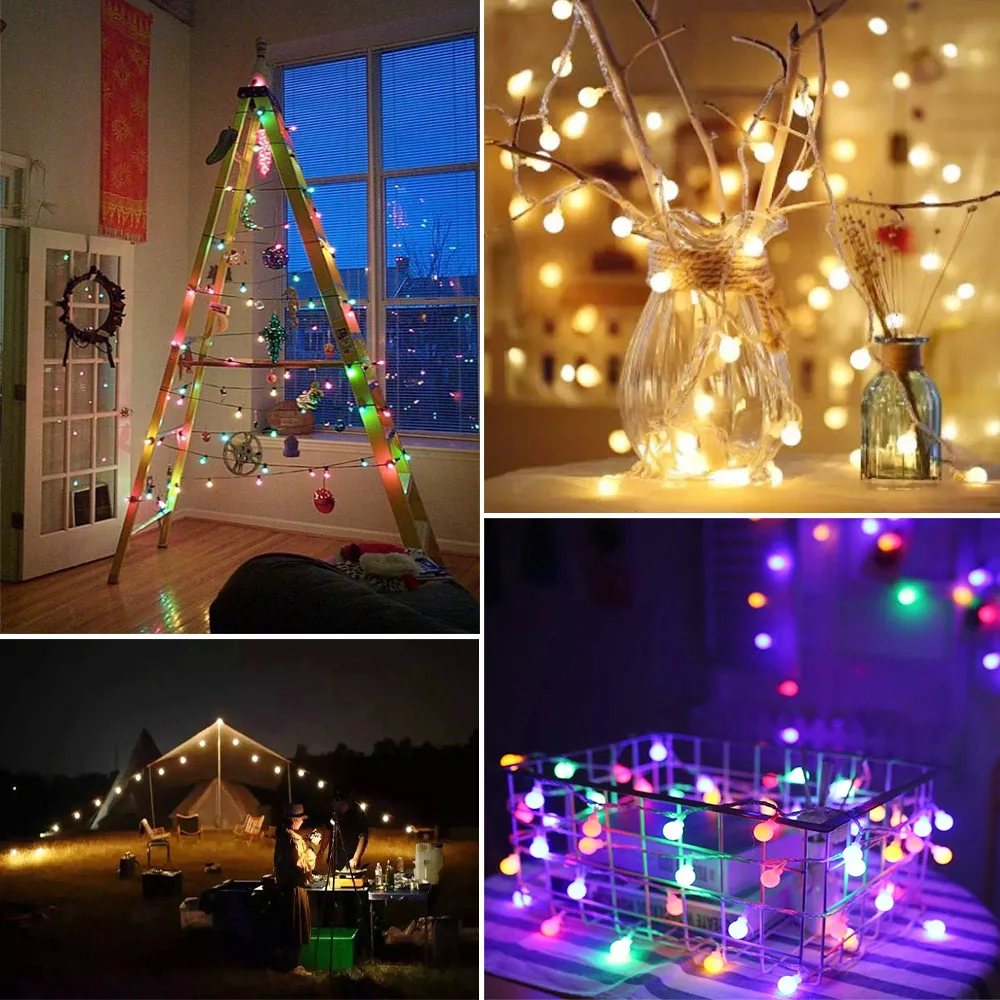 DC5V WS2812B Dream Color RGB LED Round Ball String Lights Christmas Party Birthday Decoration Addressable Individually IP67