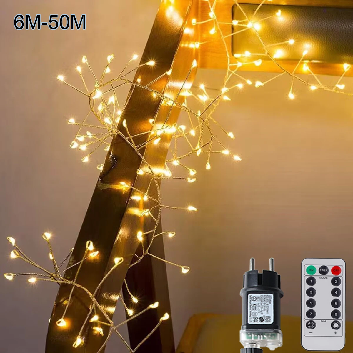 6M-50M LED String Fairy Cluster Lights Silver Wire Christmas Tree Light Outdoor Garland New Year Street Home Party Wedding Decor