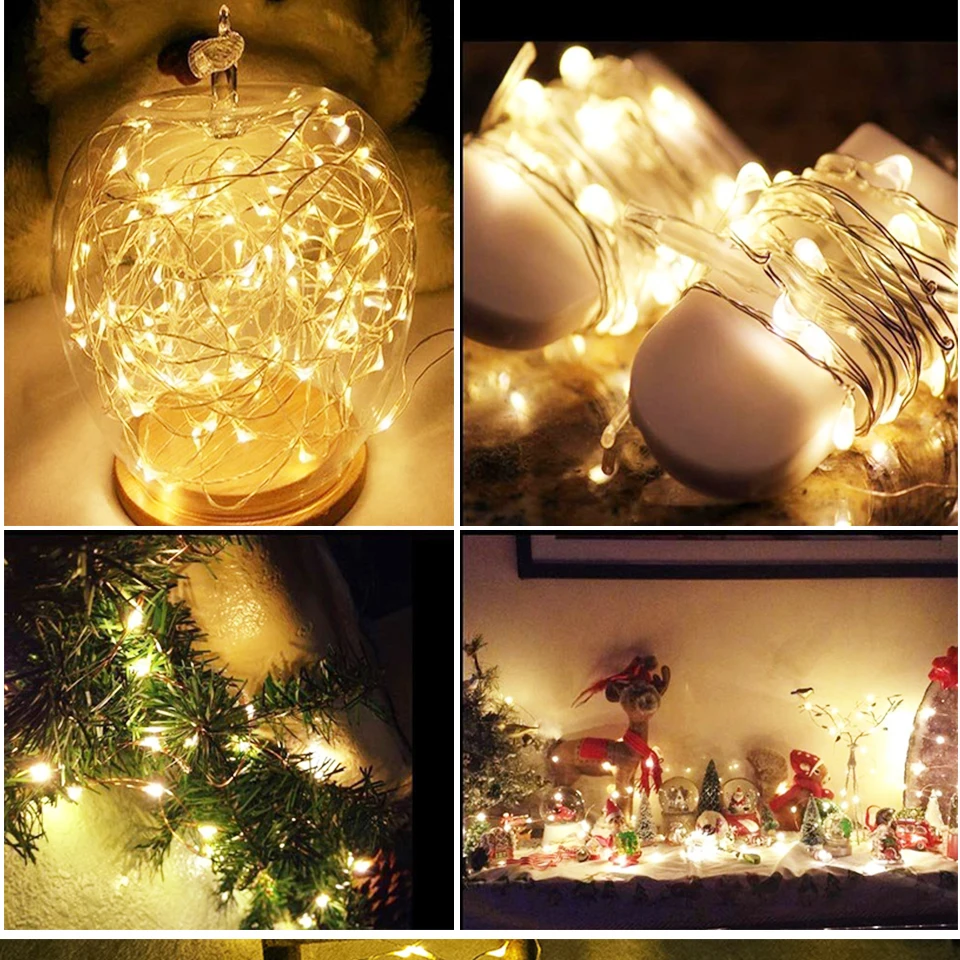 TxxCvv 1M 2M 3M 5M LED Fairy Light Mini Christmas Light Copper Wire String Light Night lamp Waterproof for Xmas Garland Party