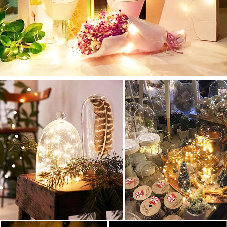 TxxCvv 1M 2M 3M 5M LED Fairy Light Mini Christmas Light Copper Wire String Light Night lamp Waterproof for Xmas Garland Party