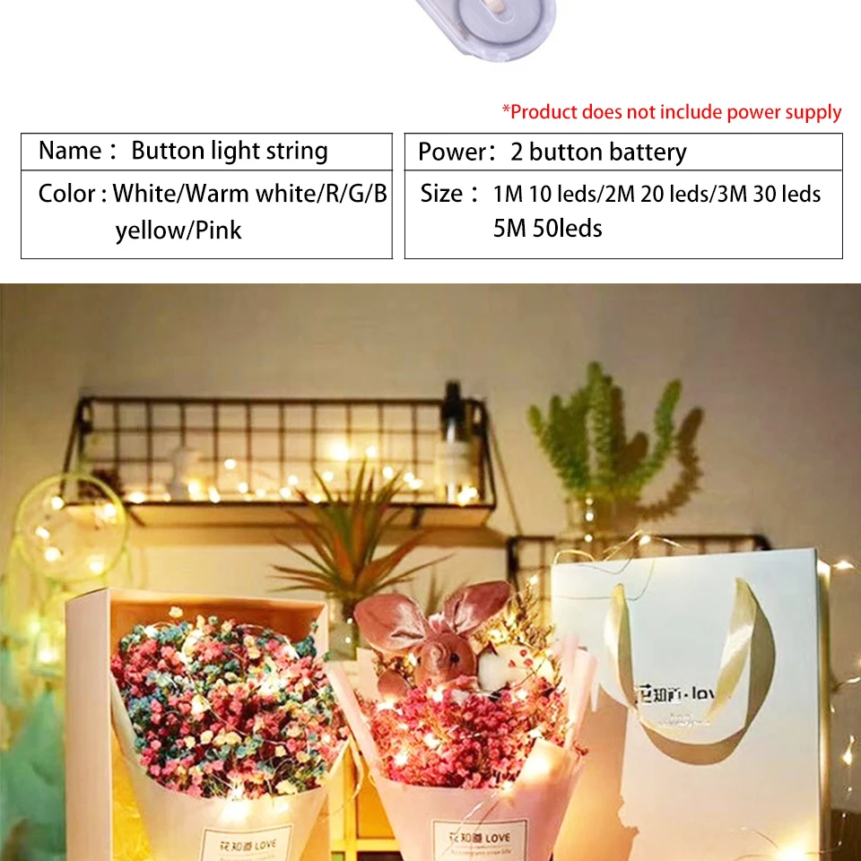 TxxCvv 1M 2M 3M 5M LED Fairy Light Mini Christmas Light Copper Wire String Light Night lamp Waterproof for Xmas Garland Party