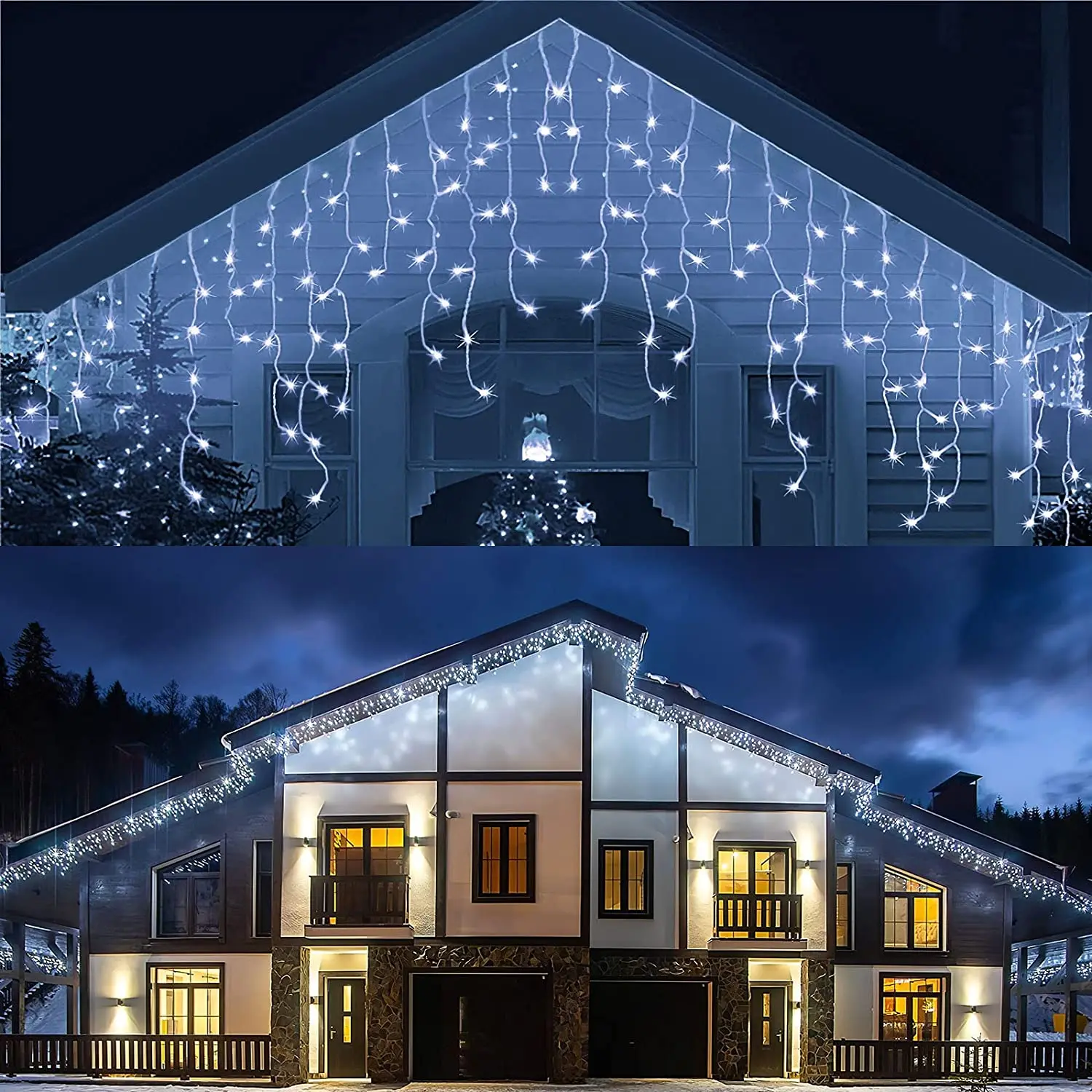 Christmas Decoration 2024/2025 icicle Led Curtain Lights for Outdoor Droop 0.4/0.5/0.6M Christmas Lights for home New Year 2025