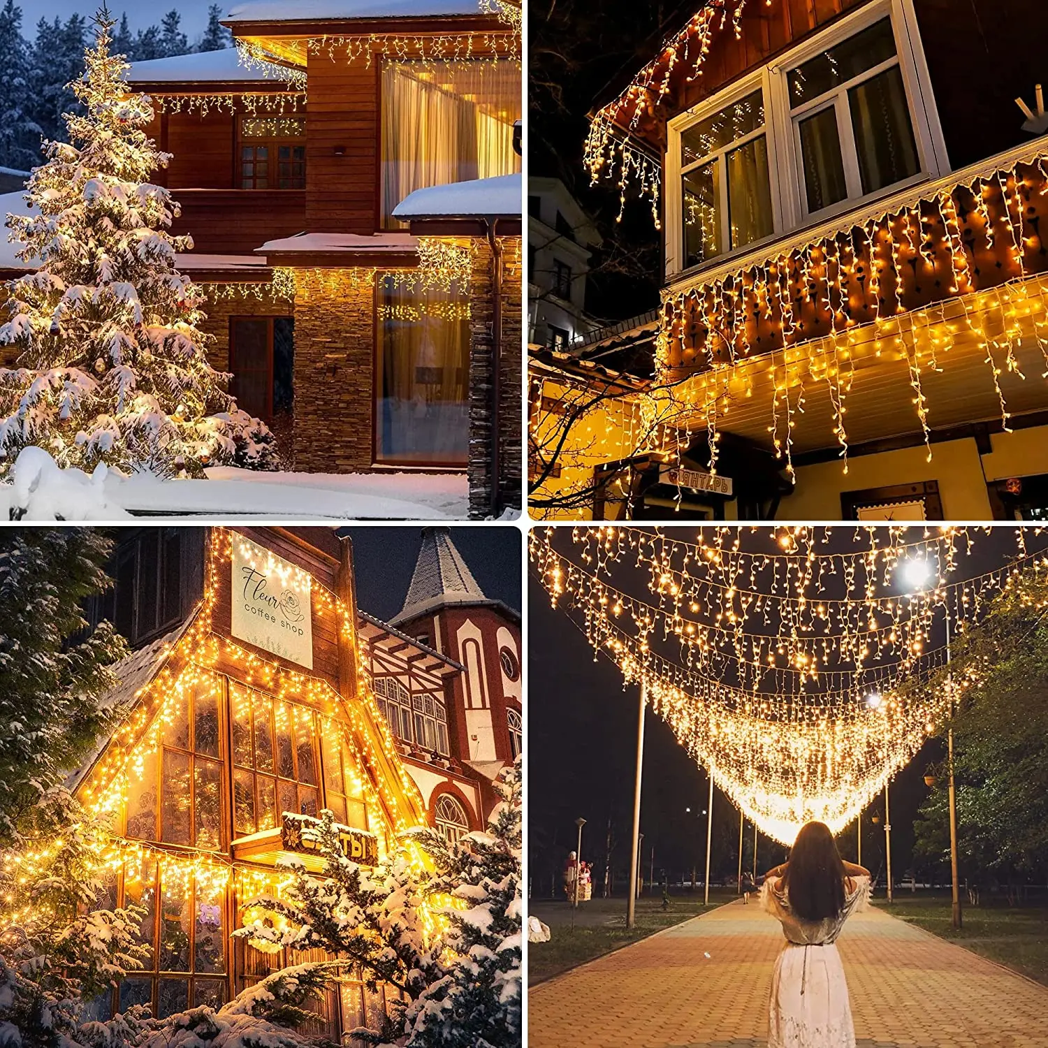 Christmas Decoration 2024/2025 icicle Led Curtain Lights for Outdoor Droop 0.4/0.5/0.6M Christmas Lights for home New Year 2025
