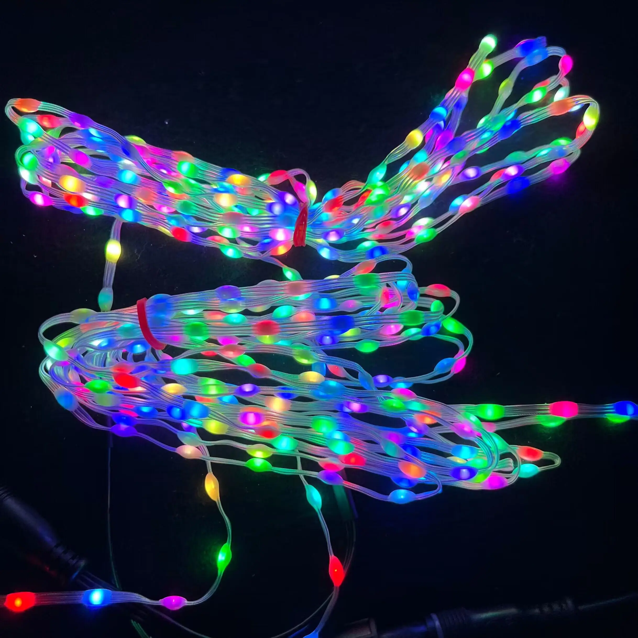DC5V 15/20/25/30mm/50mm/100mm Pitch SK6812-RGBW LED Pebble Seed Pixel String Light Addressable Full Color IP67 Clear Wire