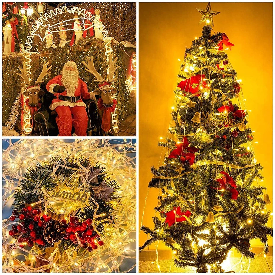 Waterproof LED Christmas Fairy Lights 10M 20M 30M 100M 8Modes 24V-31V for Holiday Wedding Party Garden Home Outdoor Decoration