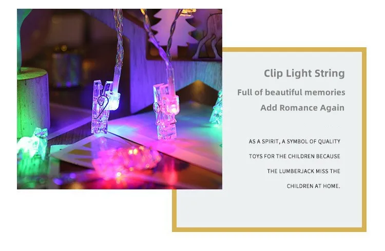 1M 2M Photo Clips String Lights Christmas Fairy Lights Battery-operated Garland Hanging Picture Cards Holder Holiday Lamp Decor