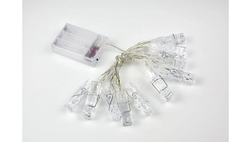 1M 2M Photo Clips String Lights Christmas Fairy Lights Battery-operated Garland Hanging Picture Cards Holder Holiday Lamp Decor