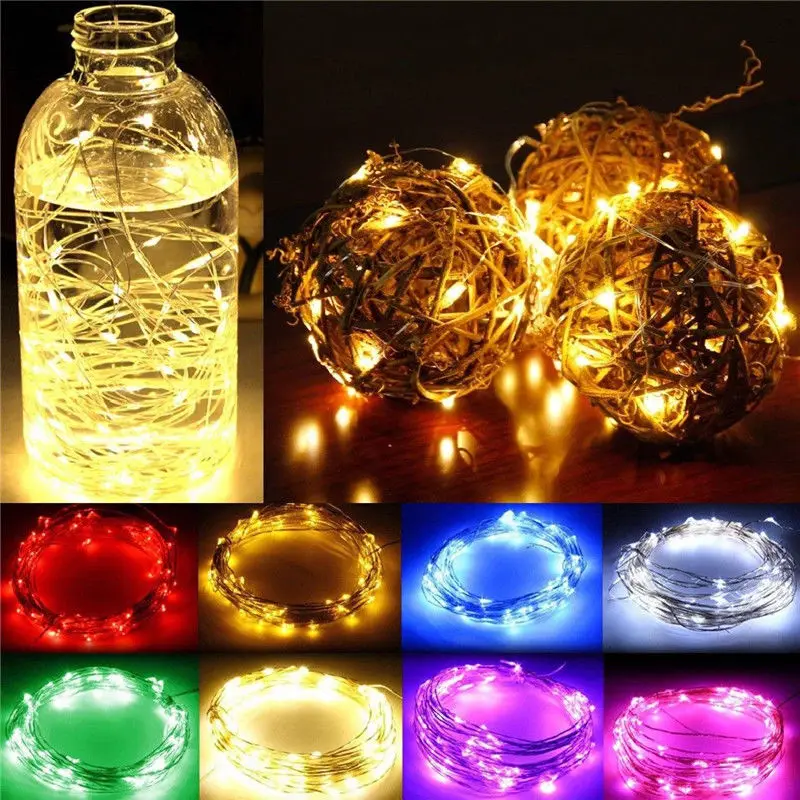 10m LED String Lights Copper Silver Wire Garland Light Waterproof LED Fairy Lights For Christmas Wedding Outdoor Decoration
