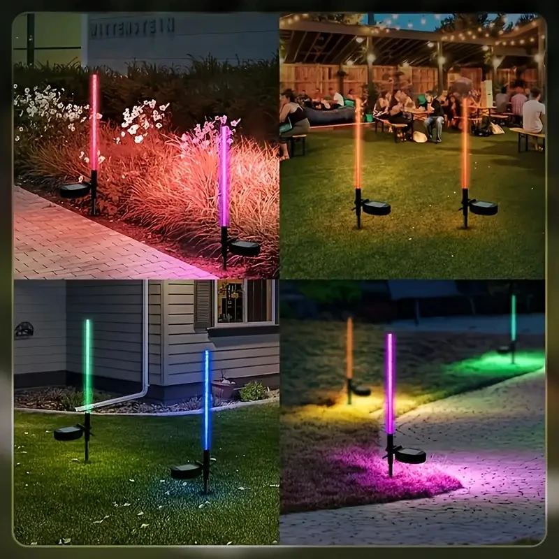 Solar Garden Lawn Light 1/2Pcs Waterproof Outdoor Solar Lamp RGB Bubble Stick Light For Yard Camping Party Holiday Decorative