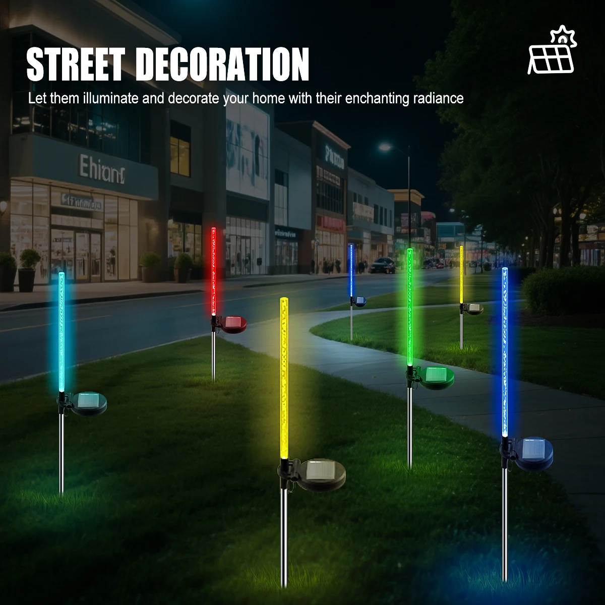 Solar Garden Lawn Light 1/2Pcs Waterproof Outdoor Solar Lamp RGB Bubble Stick Light For Yard Camping Party Holiday Decorative