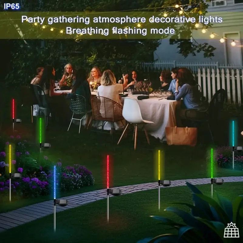 Solar Garden Lawn Light 1/2Pcs Waterproof Outdoor Solar Lamp RGB Bubble Stick Light For Yard Camping Party Holiday Decorative
