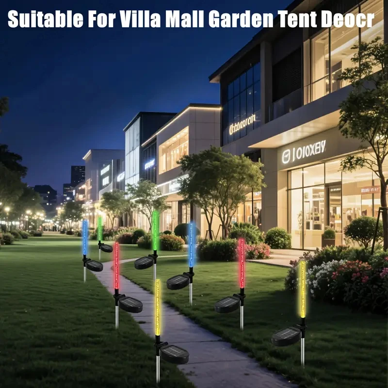Solar Garden Lawn Light 1/2Pcs Waterproof Outdoor Solar Lamp RGB Bubble Stick Light For Yard Camping Party Holiday Decorative