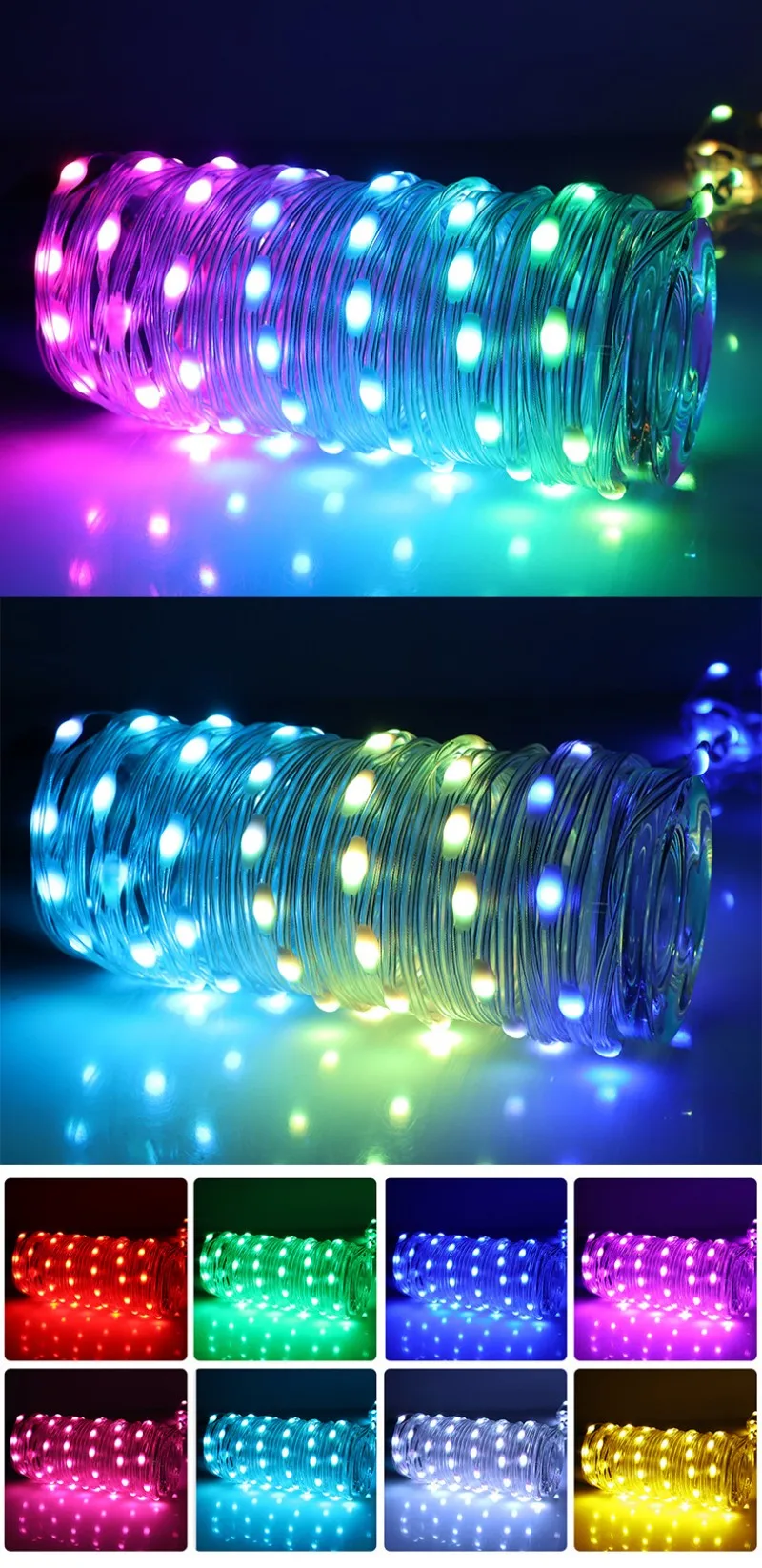 RGB LED Fairy String Lights Dreamcolor USB Christmas Light Bluetooth APP Smart Garland Fairy Light Christmas Wedding Party Decor