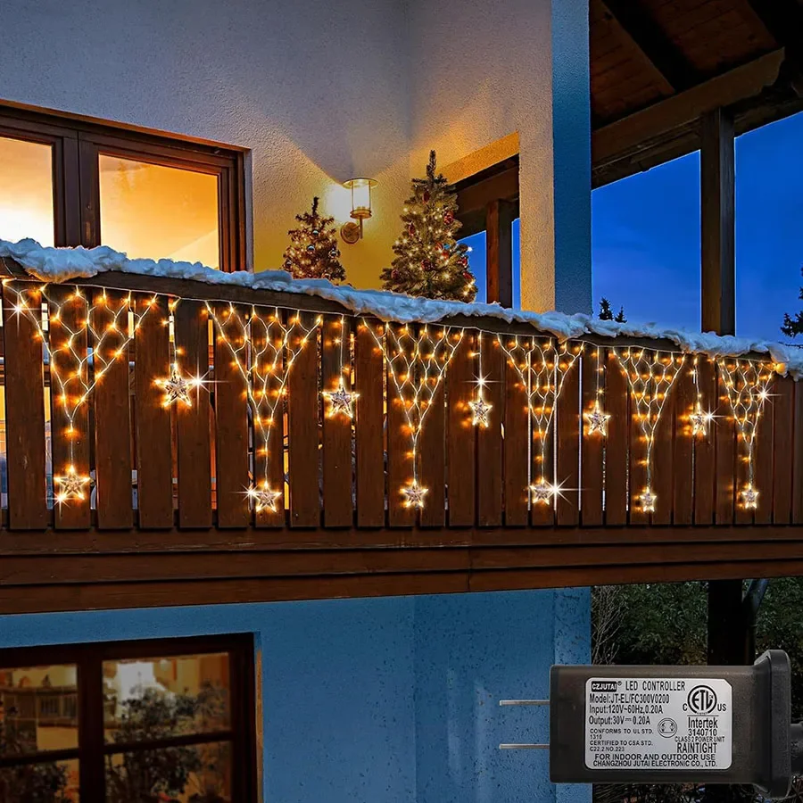 EU/US Plug LED Net Mesh Fairy Garden Lights Outdoor Waterproof Christmas Garland Curtains String Lights for Holiday Party Decor