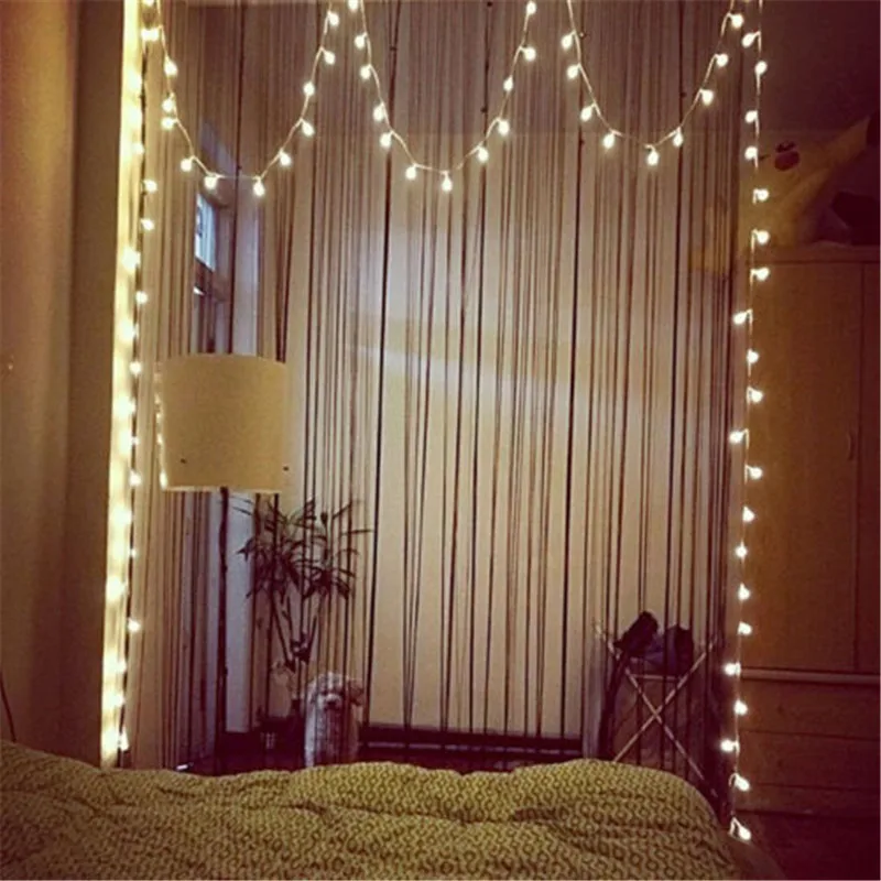 LSDM New Year 1.5/2/3/4/5/10M LED Holiday Fairy Garland Ball String Lights Globe Wedding Home Decoration Battery Rope Lights