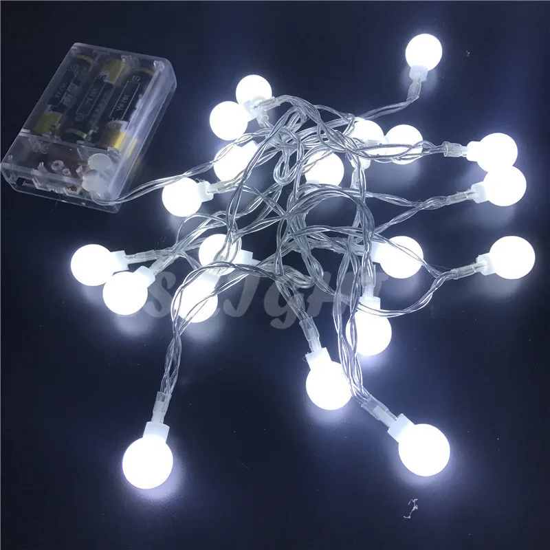 LSDM New Year 1.5/2/3/4/5/10M LED Holiday Fairy Garland Ball String Lights Globe Wedding Home Decoration Battery Rope Lights