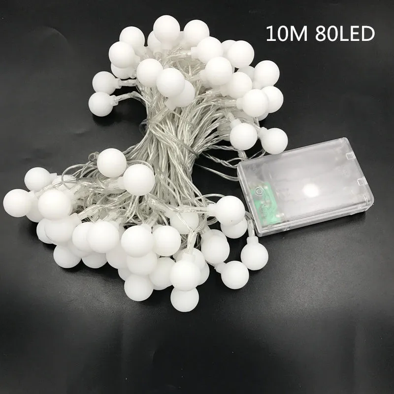 LSDM New Year 1.5/2/3/4/5/10M LED Holiday Fairy Garland Ball String Lights Globe Wedding Home Decoration Battery Rope Lights