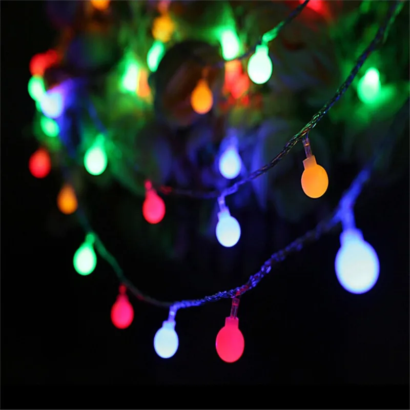 LSDM New Year 1.5/2/3/4/5/10M LED Holiday Fairy Garland Ball String Lights Globe Wedding Home Decoration Battery Rope Lights