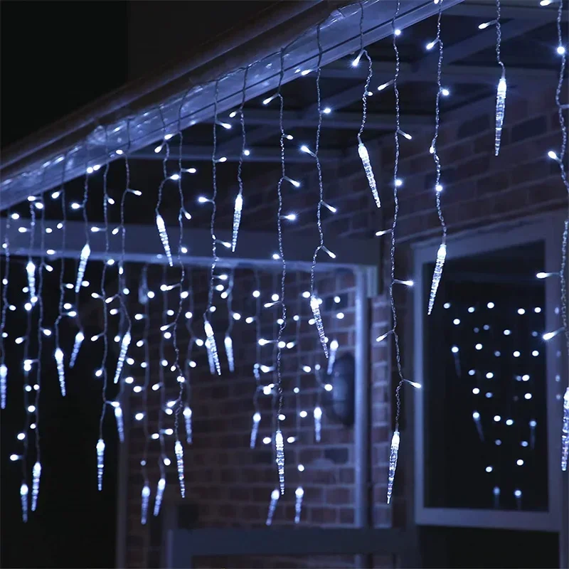 Fairy LED Icicle String Lights Christmas Garland Outdoor Lights Home For Wedding Party Curtain Garden Decoration