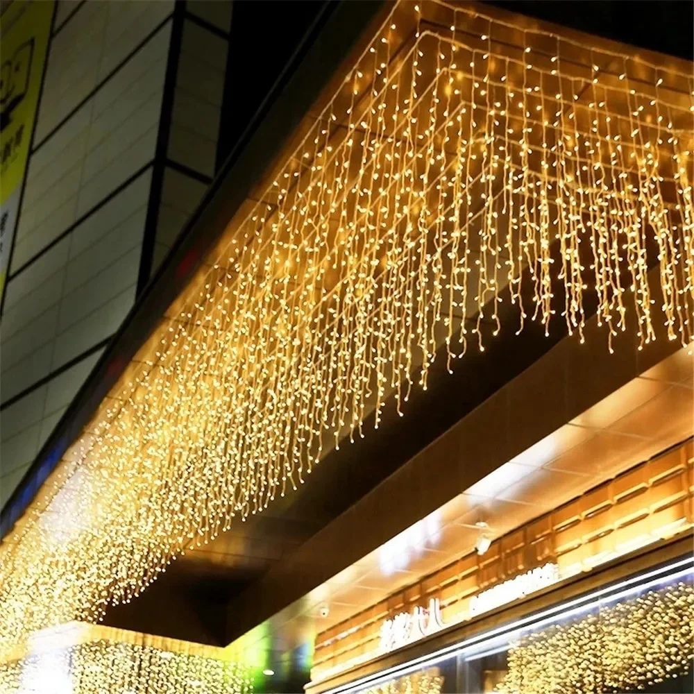 Fairy LED Icicle String Lights Christmas Garland Outdoor Lights Home For Wedding Party Curtain Garden Decoration