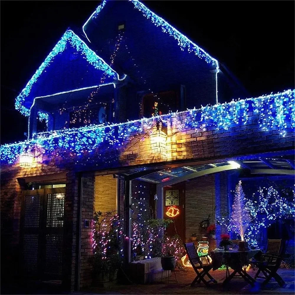 Fairy LED Icicle String Lights Christmas Garland Outdoor Lights Home For Wedding Party Curtain Garden Decoration