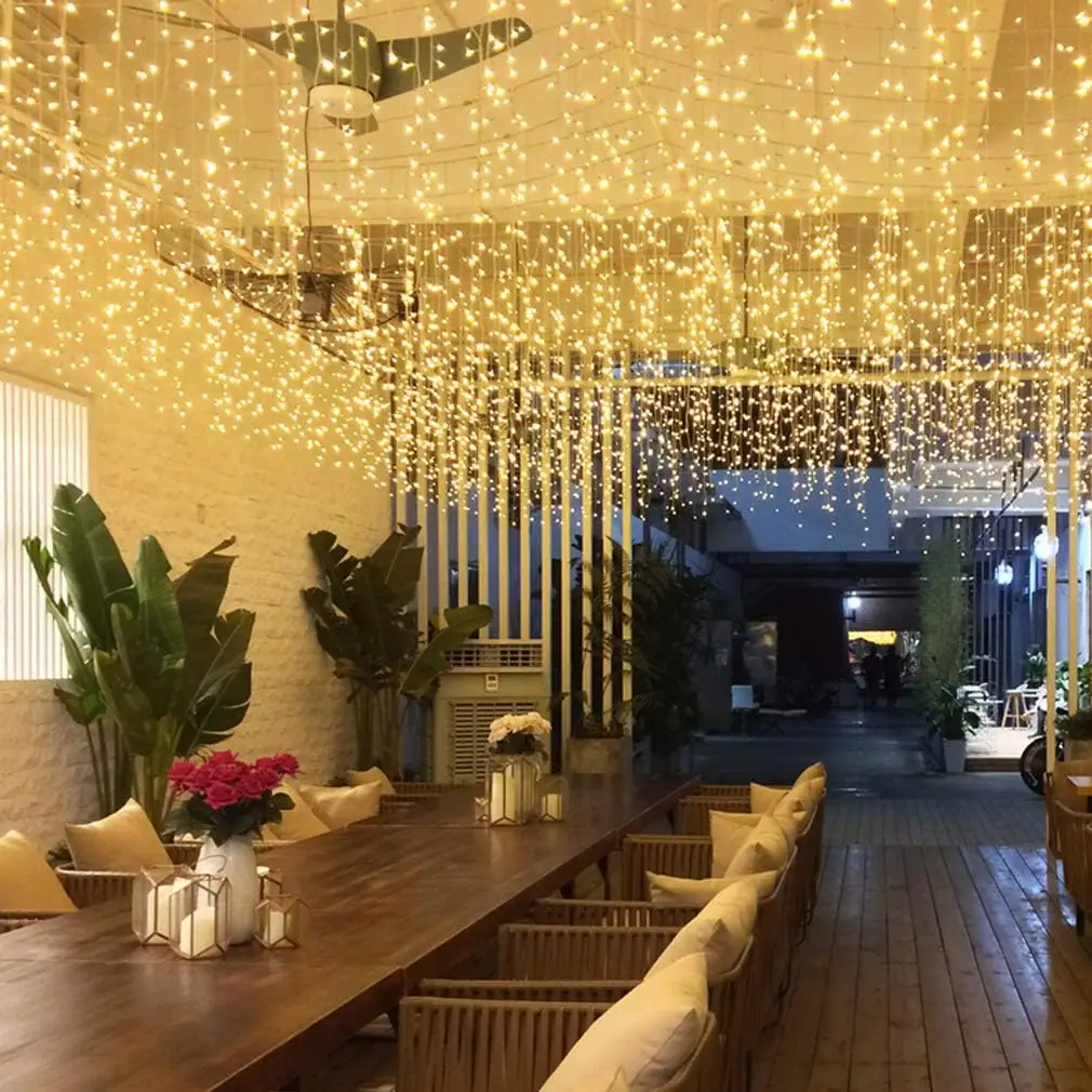 Fairy LED Icicle String Lights Christmas Garland Outdoor Lights Home For Wedding Party Curtain Garden Decoration