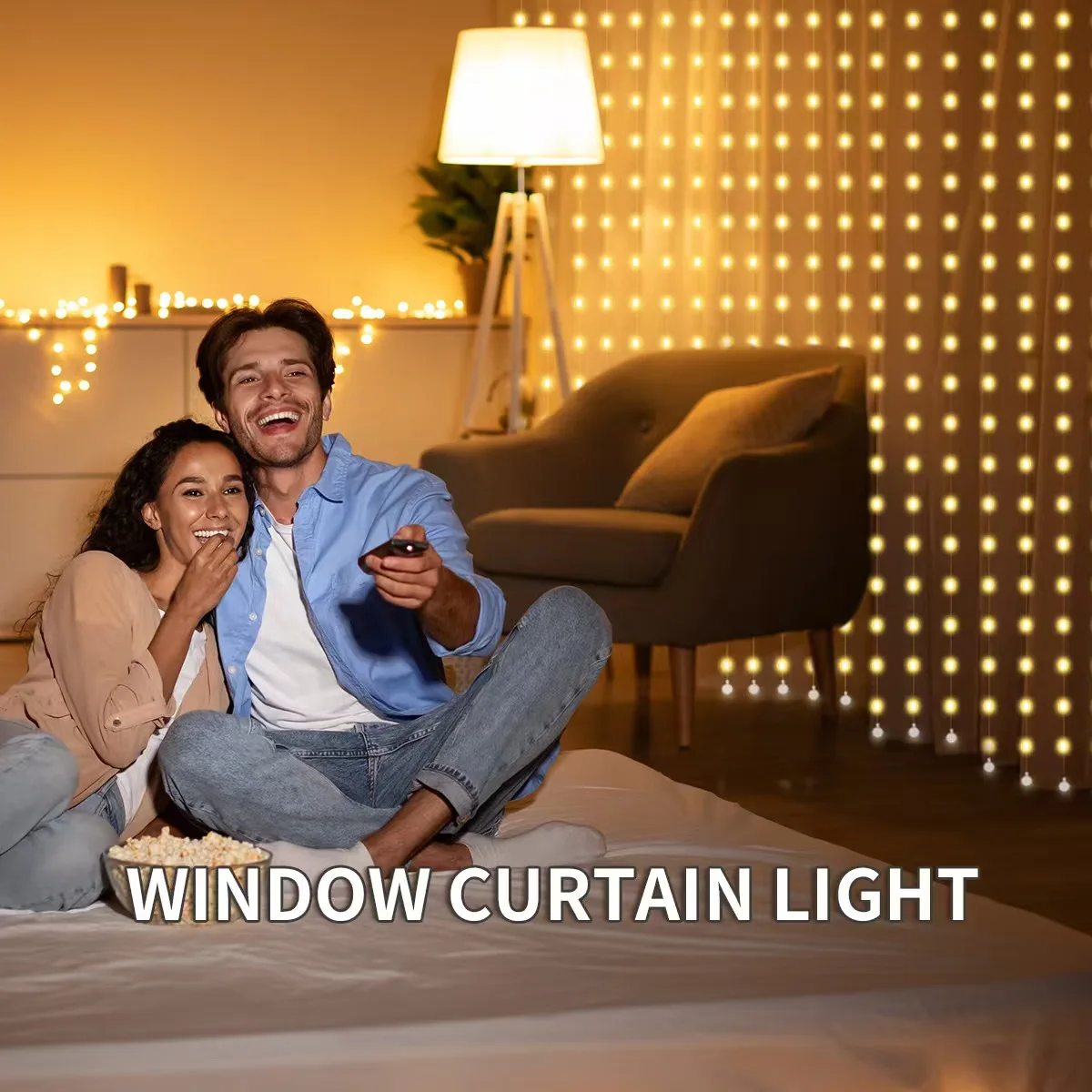 Smart RGB LED Curtain Light Music Synchronous DIY Text Animation Displays Christmas Party Decoration Interior Decor APP Control
