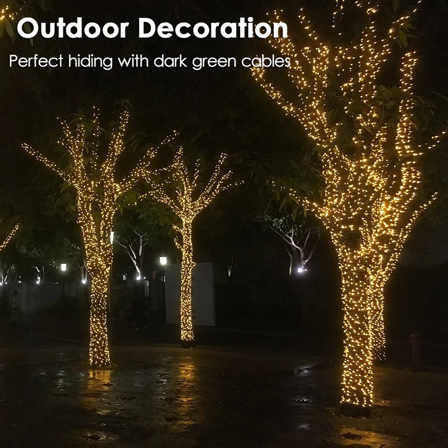 Waterproof 8 Modes 10M 20M 30M 50M Fairy Garden Light Outdoor Indoor String Light Garland for Party Wedding Christmas Decoration