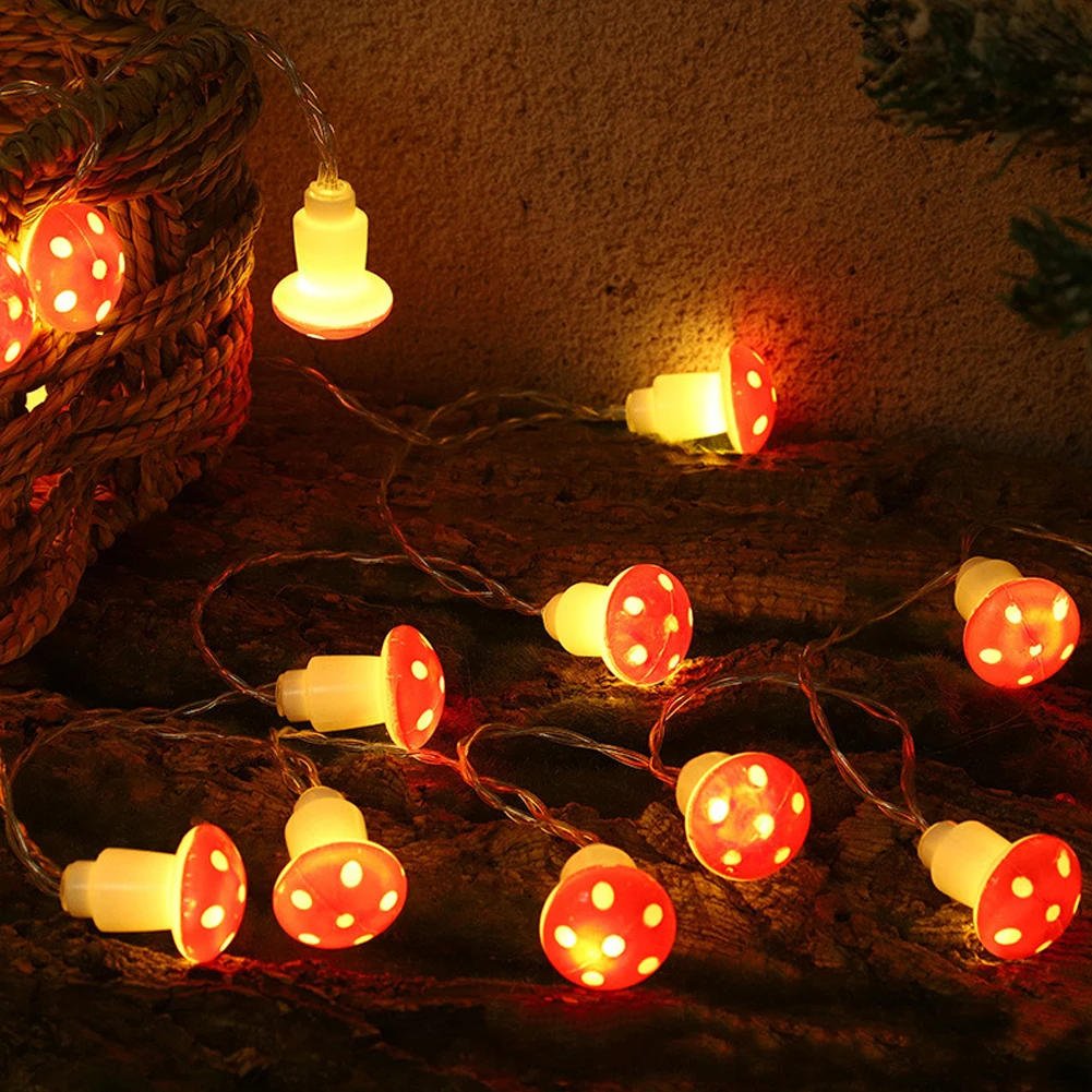 10/20 Leds Mushroom LED Fairy Lights USB/Battery Operated String Light for New Year Christmas Party Gift Garland Pot Fairy Decor