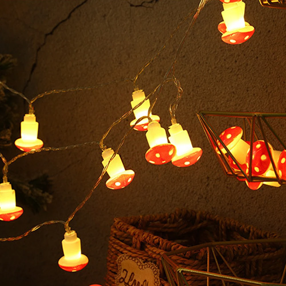 10/20 Leds Mushroom LED Fairy Lights USB/Battery Operated String Light for New Year Christmas Party Gift Garland Pot Fairy Decor