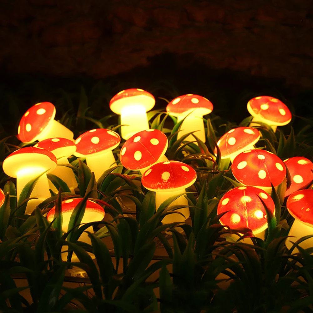 10/20 Leds Mushroom LED Fairy Lights USB/Battery Operated String Light for New Year Christmas Party Gift Garland Pot Fairy Decor
