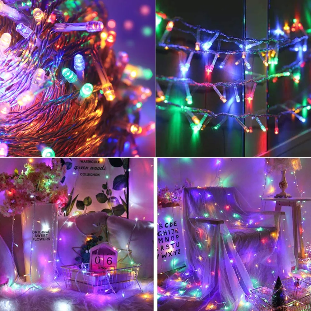 10/20/30/50M Christmas Lights Strip DC 12V Fairy Light Waterproof Silver Wire Xmas Lamp Wedding Decor Christmas Tree Ornament