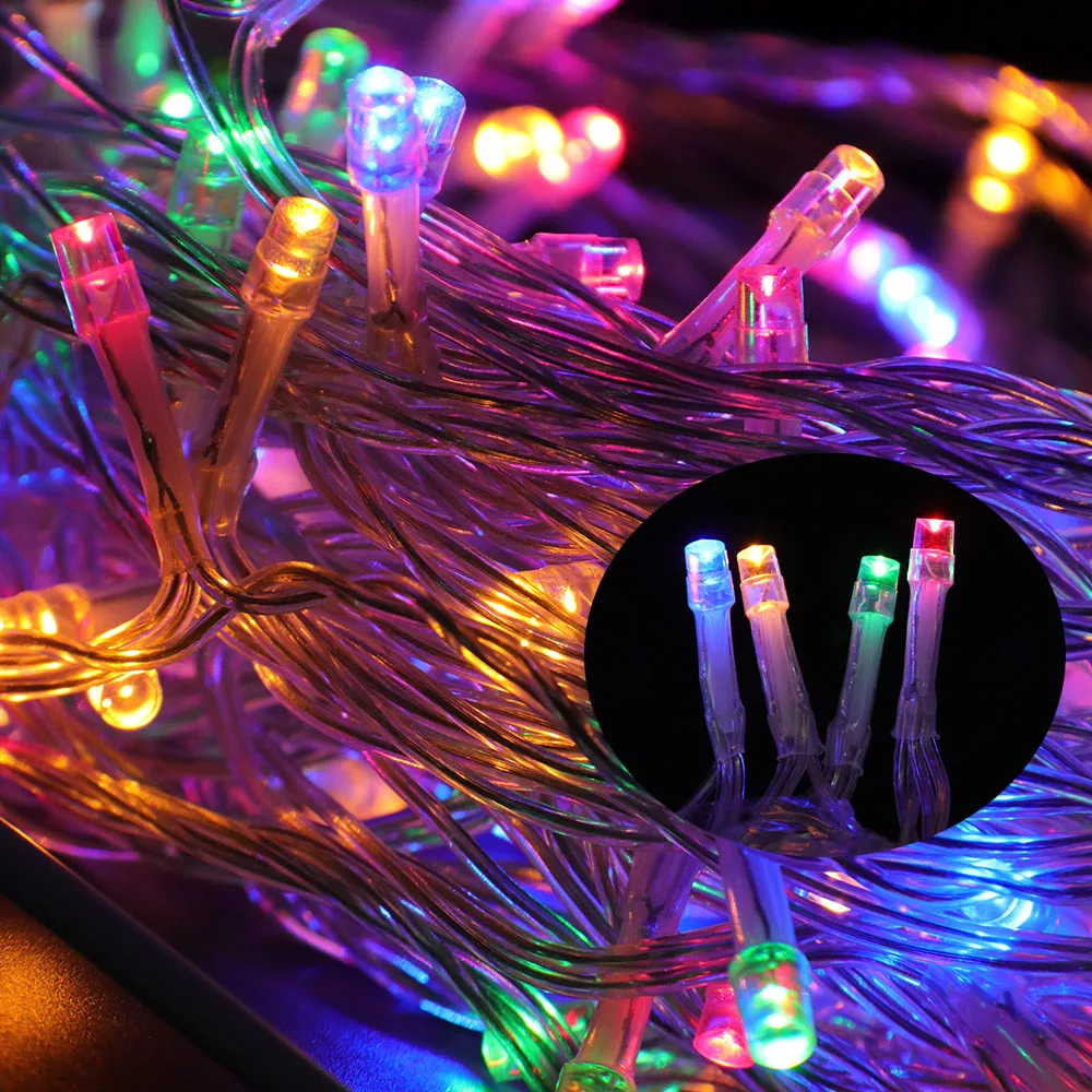10/20/30/50M Christmas Lights Strip DC 12V Fairy Light Waterproof Silver Wire Xmas Lamp Wedding Decor Christmas Tree Ornament