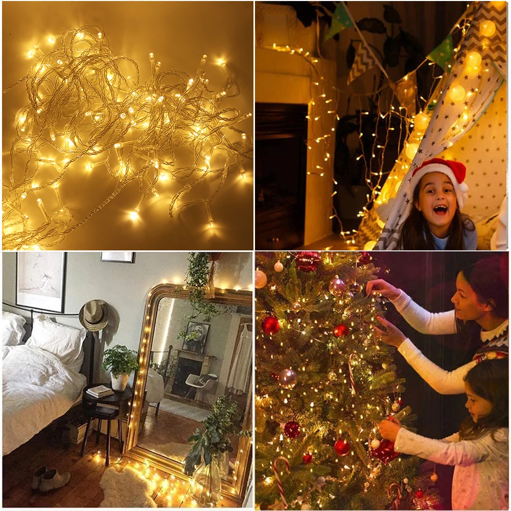 10/20/30/50M Christmas Lights Strip DC 12V Fairy Light Waterproof Silver Wire Xmas Lamp Wedding Decor Christmas Tree Ornament