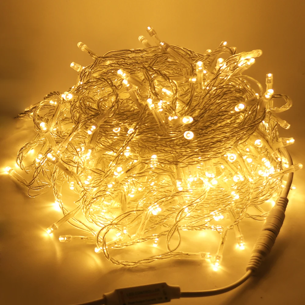 10/20/30/50M Christmas Lights Strip DC 12V Fairy Light Waterproof Silver Wire Xmas Lamp Wedding Decor Christmas Tree Ornament