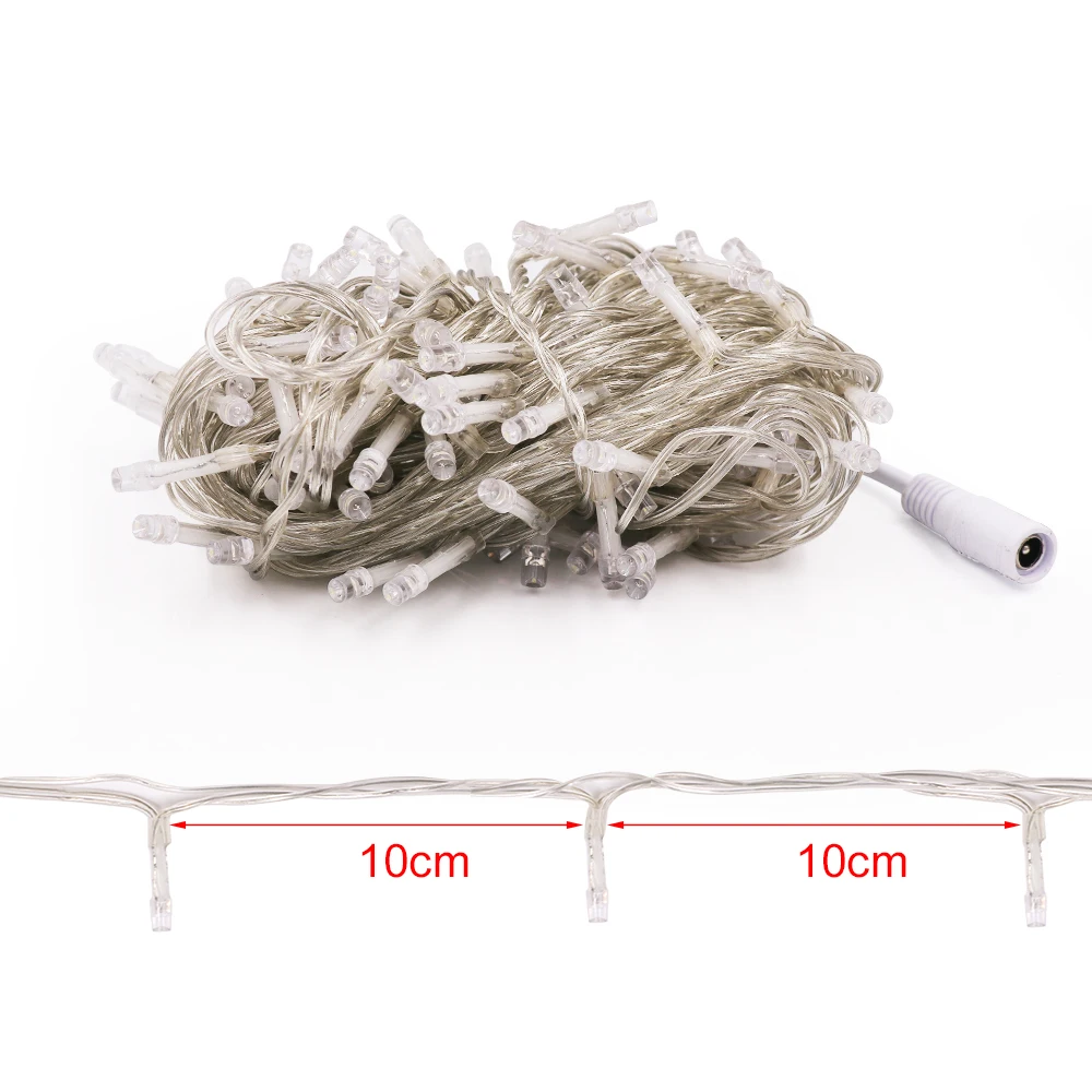 10/20/30/50M Christmas Lights Strip DC 12V Fairy Light Waterproof Silver Wire Xmas Lamp Wedding Decor Christmas Tree Ornament