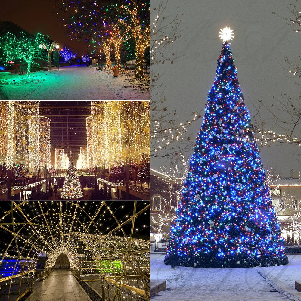 10/20/30/50M Christmas Lights Strip DC 12V Fairy Light Waterproof Silver Wire Xmas Lamp Wedding Decor Christmas Tree Ornament