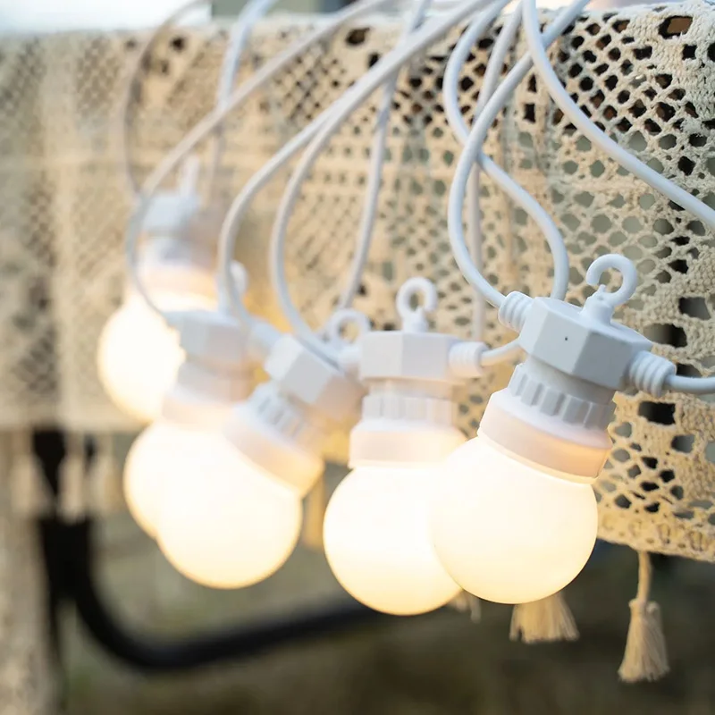 G50 Lamp 25LED Garland Fairy String Lights White Wedding Christmas Decoration Outdoor For Holiday Party 2024 Street Camp Decor