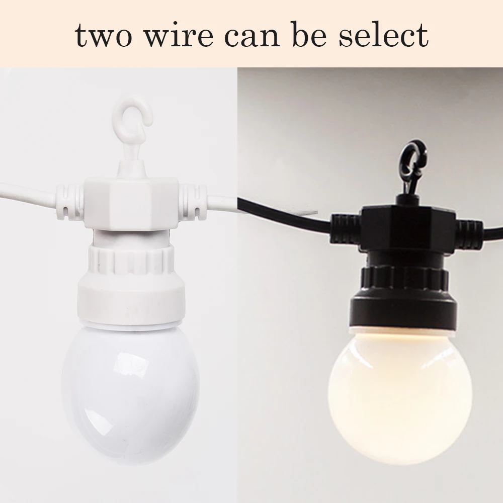 G50 Lamp 25LED Garland Fairy String Lights White Wedding Christmas Decoration Outdoor For Holiday Party 2024 Street Camp Decor
