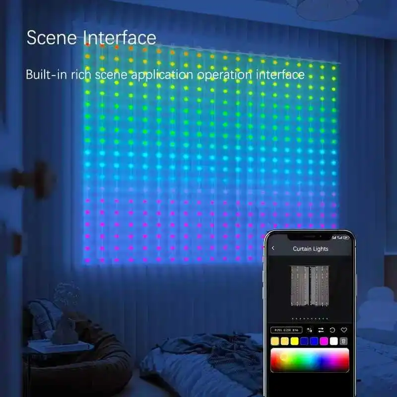 DIY Christmas Party DC5V WS2812 Fairy Lights USB Curtain Led String RGBIC Led String Light Decor Smart Bluetooth APP Control