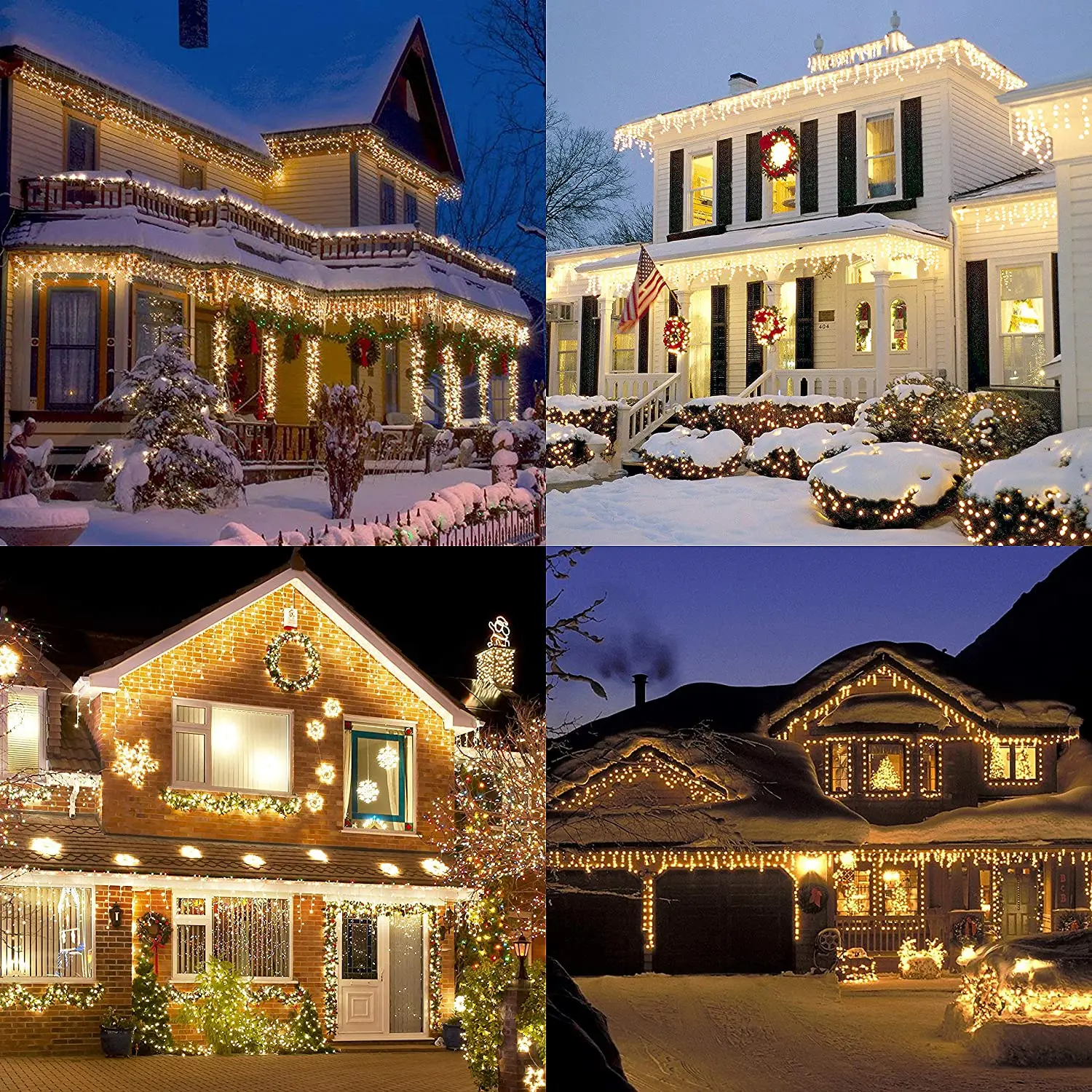 Christmas Decorations For Home Outdoor Festoon Led Garland Icicle Curtain Light New Year 2026 Decor Droop 0.5/0.6/0.7M EU Plug