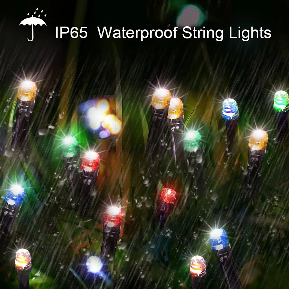 8Colors Outdoor Solar Light Garden Warm/Purple/RGB LED Strip String Fairy Lights Solar Lamp Waterproof Garland Christmas Decor