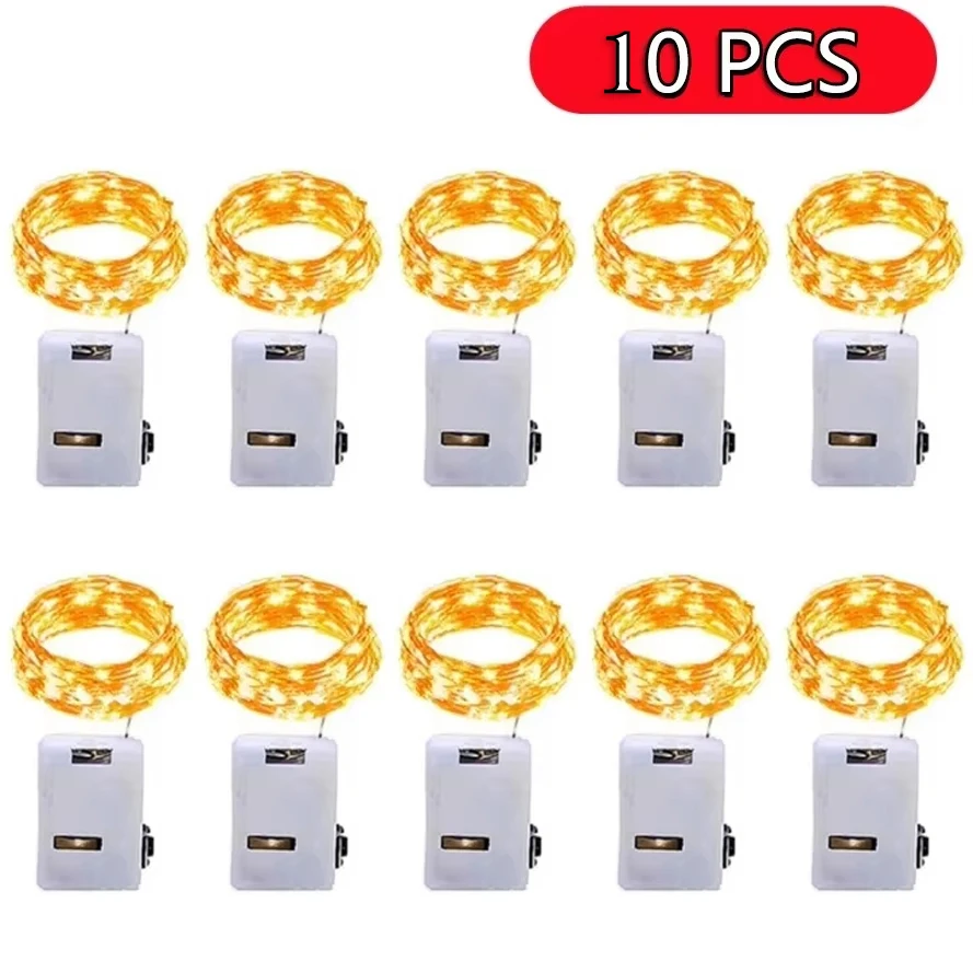 3/2/1m 10PCS Wholesale LED String Lights Copper Silver Wire Garland Light Fairy Lights Party Room Decoration Christmas Wedding
