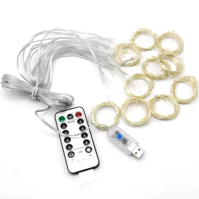 Christmas 3M LED Curtain Garland Fairy String Light USB Remote Control Wedding Party Holiday Decoration for Home Bedroom Curtain