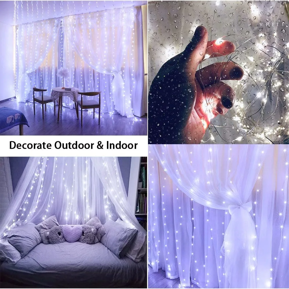 Christmas 3M LED Curtain Garland Fairy String Light USB Remote Control Wedding Party Holiday Decoration for Home Bedroom Curtain
