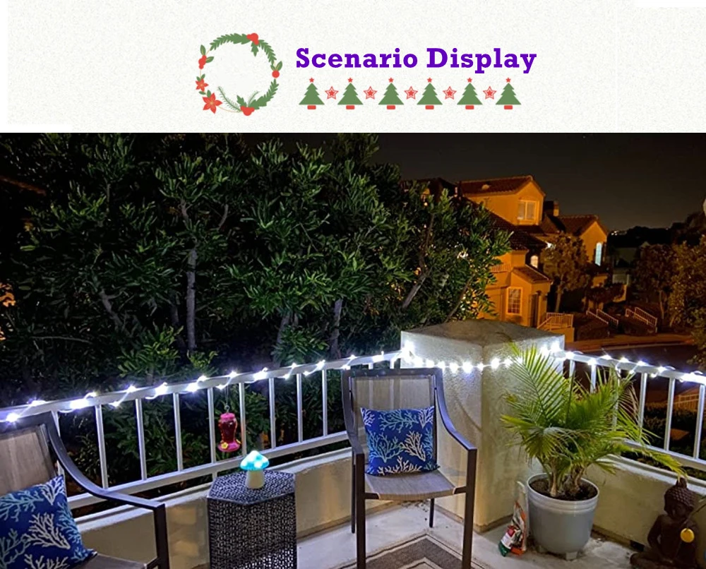 Christmas Decorations Tube Fairy Lights For Home 2026 Festoon Led Tube Rope String Light Plug-Operated 10/20/30/40M New Year