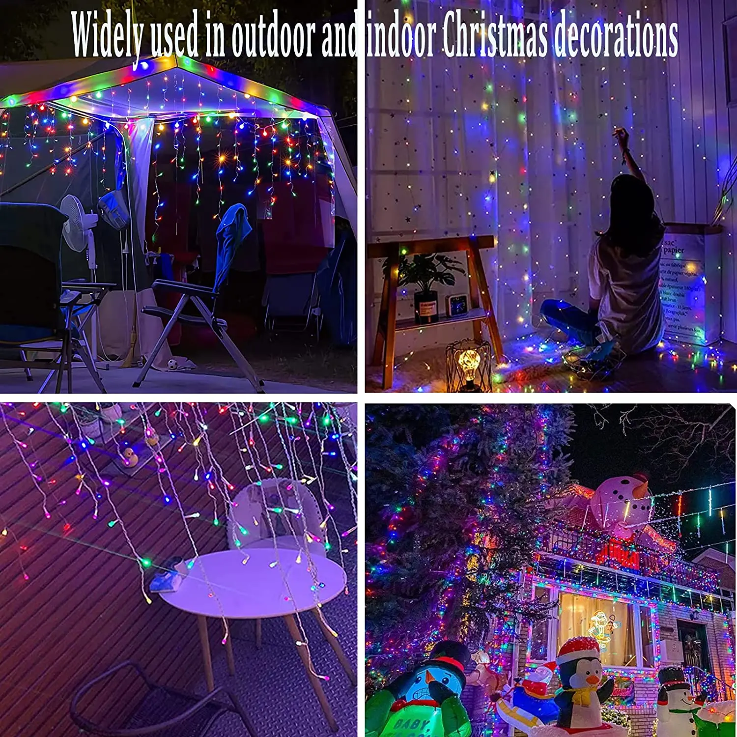 Christmas Decorations 2025 Icicle Lights Outdoor Waterproof New Year 2026 Led Curtain Garland Droop 0.5/0.6/0.7m