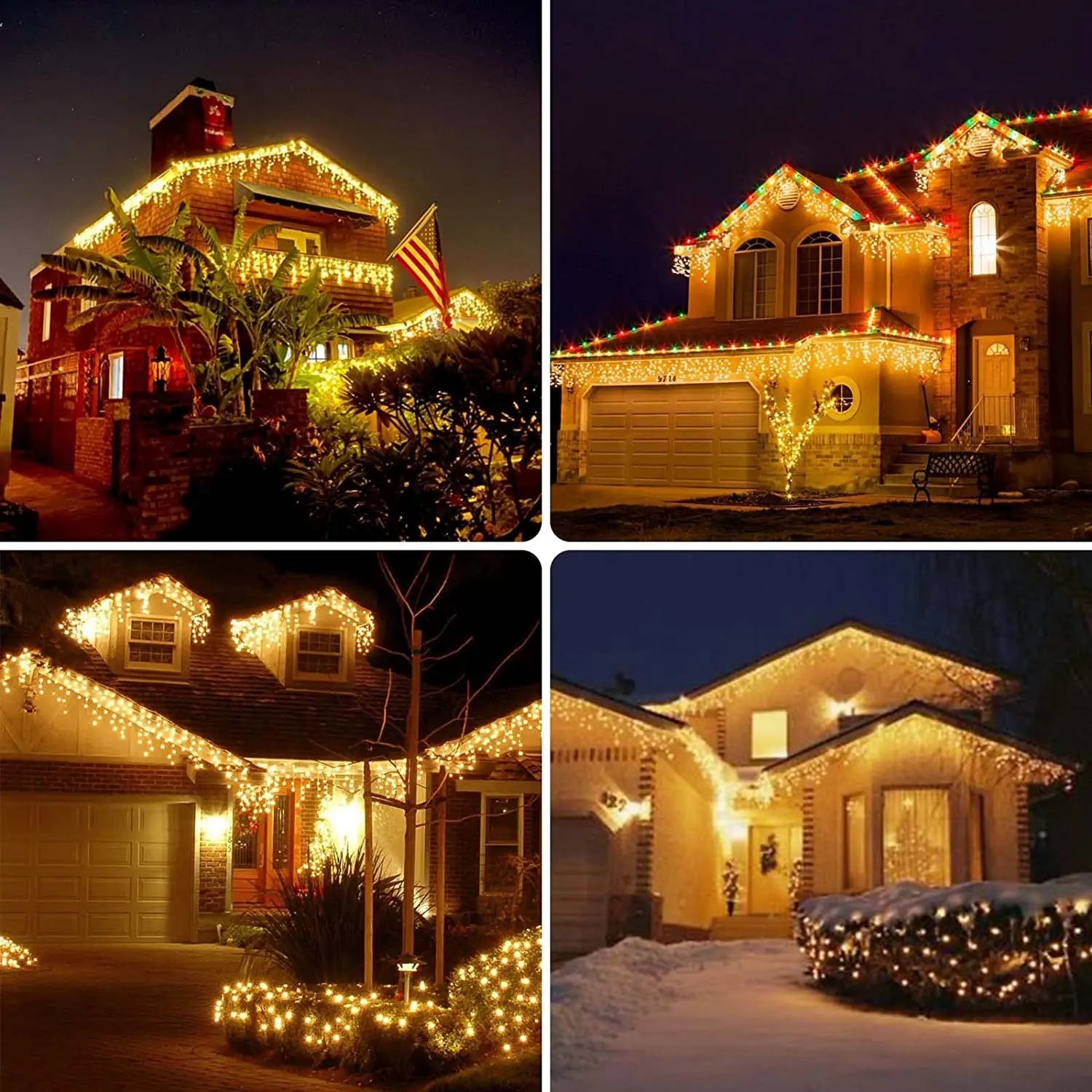 Christmas Decorations 2025 Icicle Lights Outdoor Waterproof New Year 2026 Led Curtain Garland Droop 0.5/0.6/0.7m
